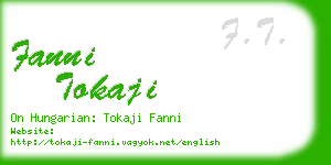 fanni tokaji business card